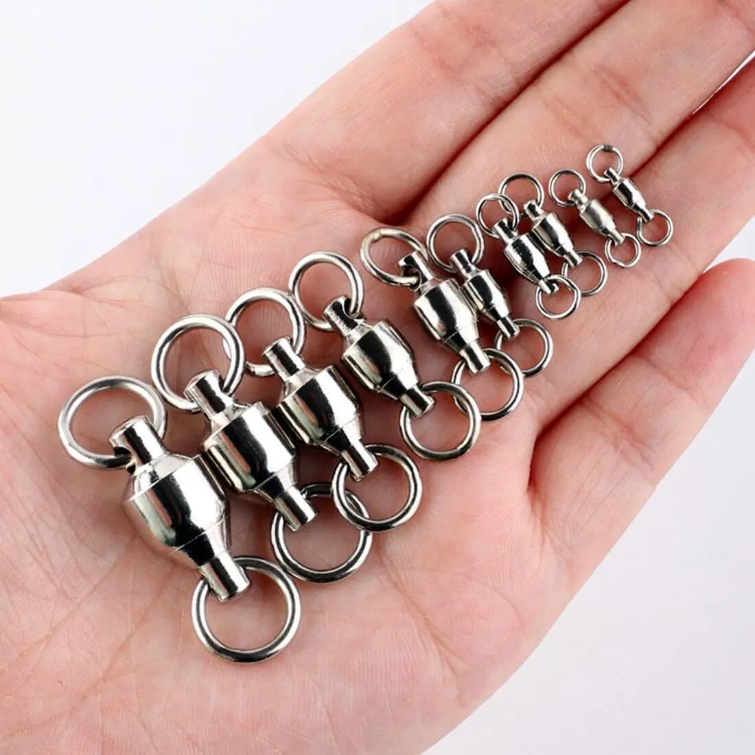FishTrip Swivels à Billes 10 à 100 Pièces pour Pêche en Mer et Silure, Acier Inoxydable Soudé Résistant