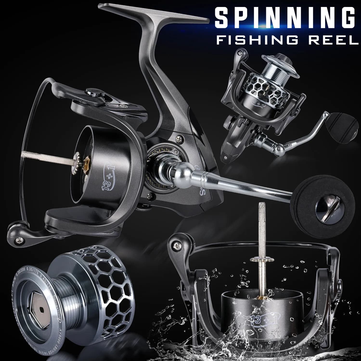 Moulinet carpe SOUGAYILANG - Ratio 5.1/5.5:1 - 28lbs max drag - Anti-corrosion - Pêche au feeder