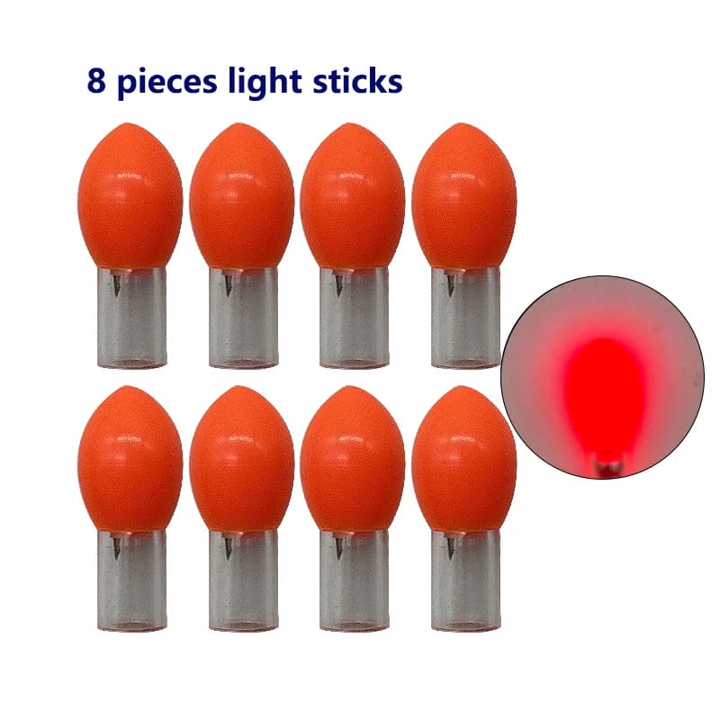 8 pièces bâton lumineux électronique pêche nocturne sans pile, leurre lumineux pour pêche en mer et surfcasting