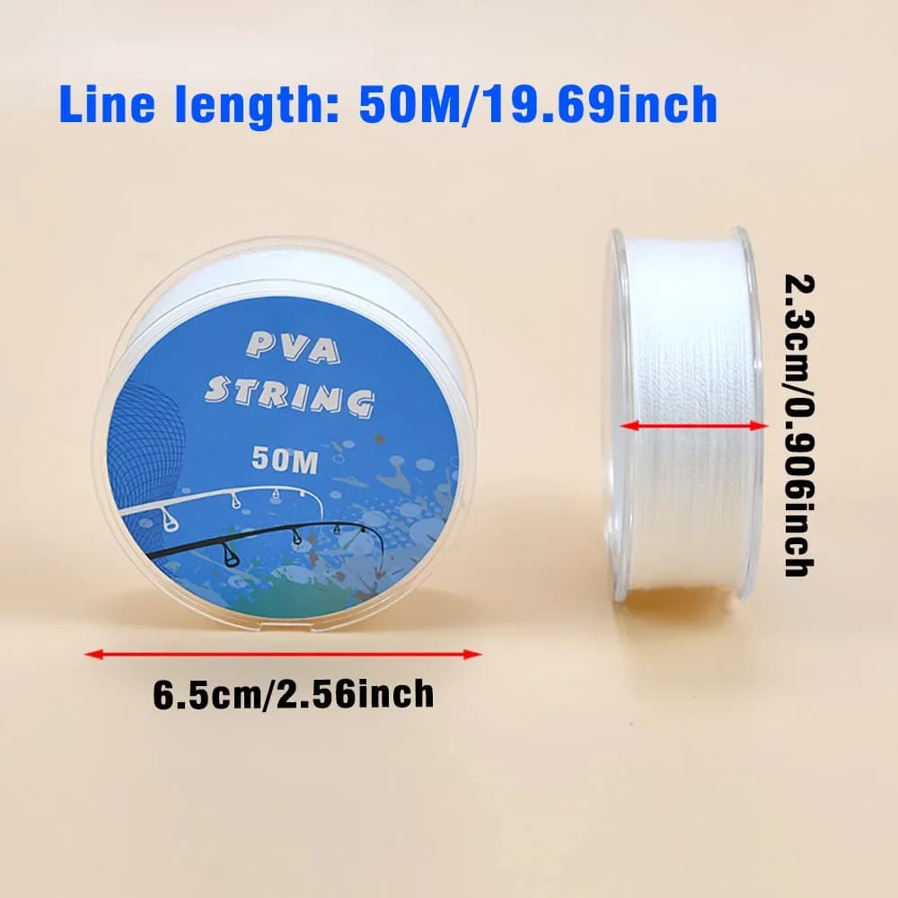 Fil PVA 50m pour pêche carpe - Fil soluble amorce boilies - Ligne dissolution rapide eau