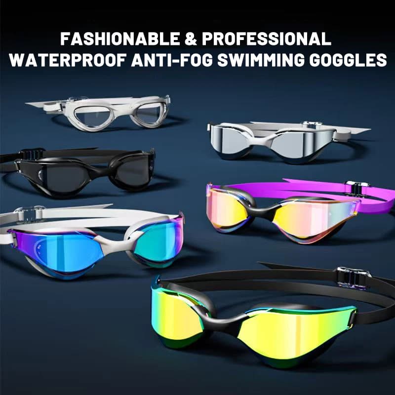Lunettes de natation compétition adultes haute définition étanches anti-buée grand angle réglables