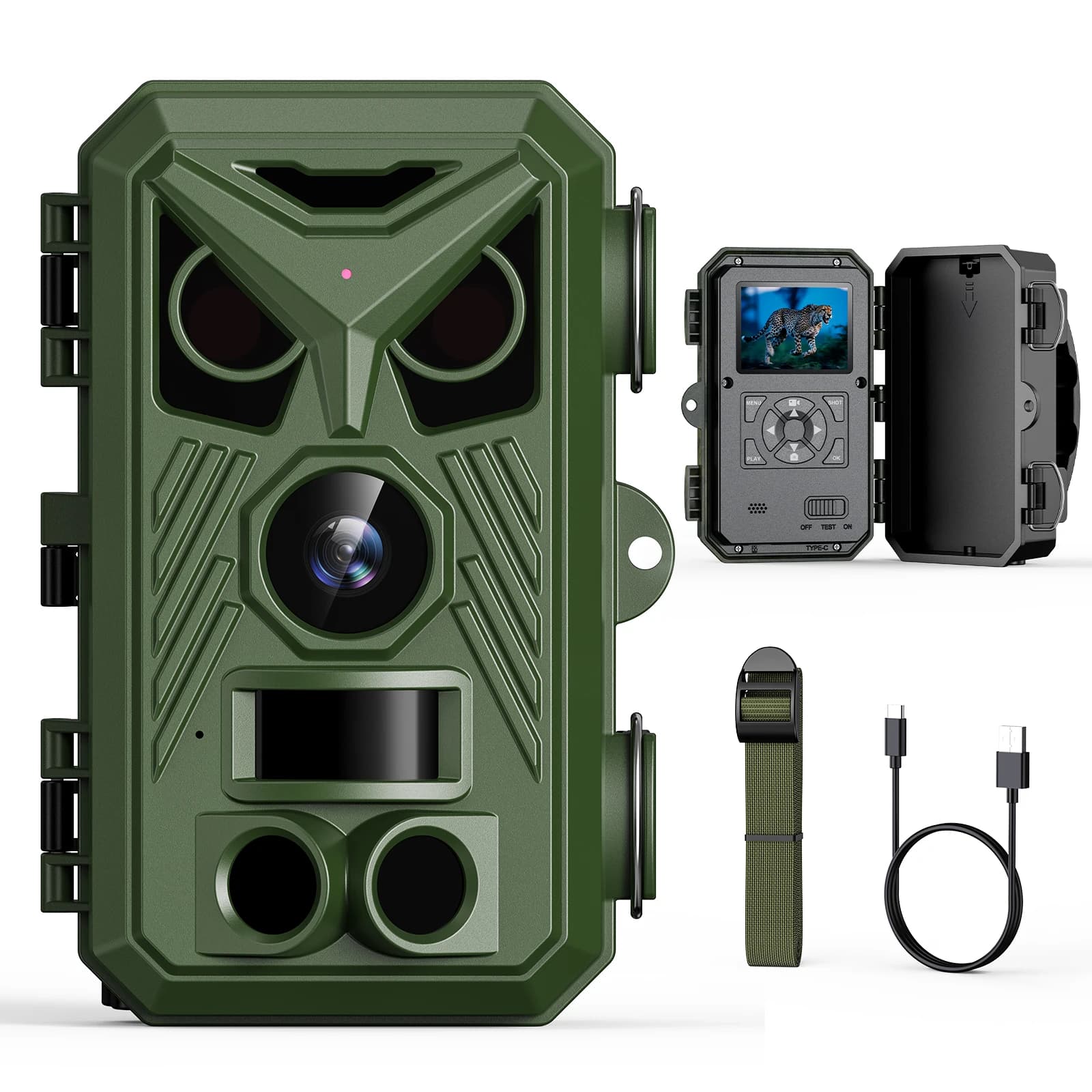 Caméra HD infrarouge 2.4" vision nocturne pour surveillance faune et pêche observation France