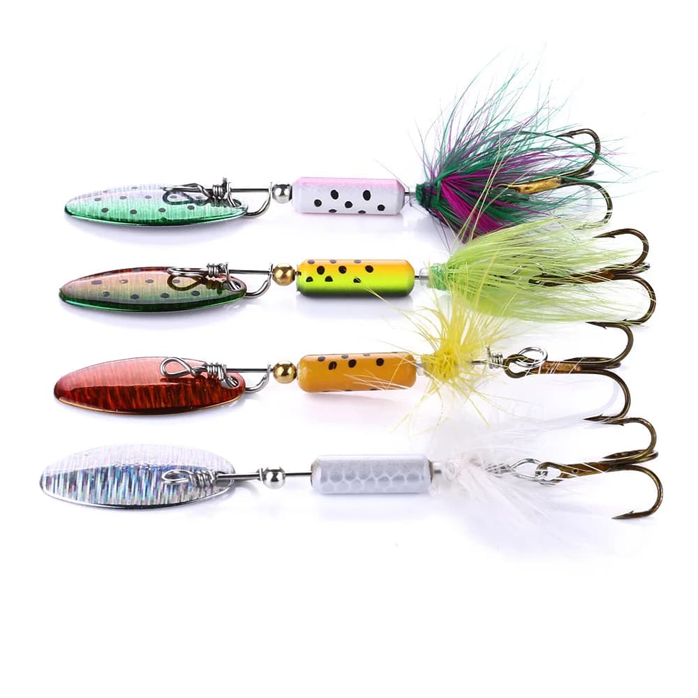 Leurres métalliques vibrations 3.5g - Leurres VIB à plumes pour perche et black bass - Pêche leurres durs