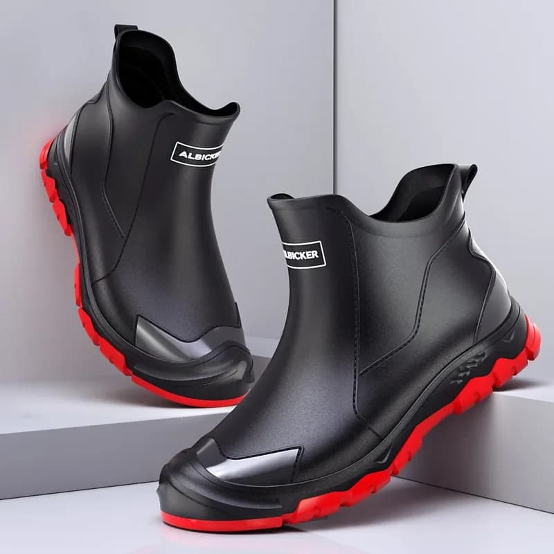 Bottes de pluie homme mode légères antidérapantes pour trajet travail extérieur chaussures aquatiques