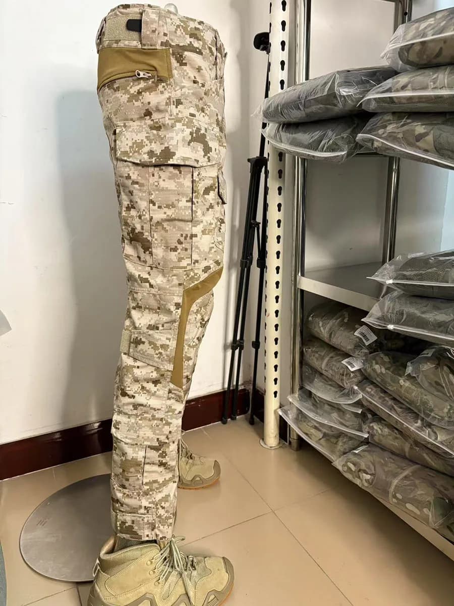 Pantalon tactique AOR1 polyester-coton homme - Pêche désert, digital, entraînement armée fans