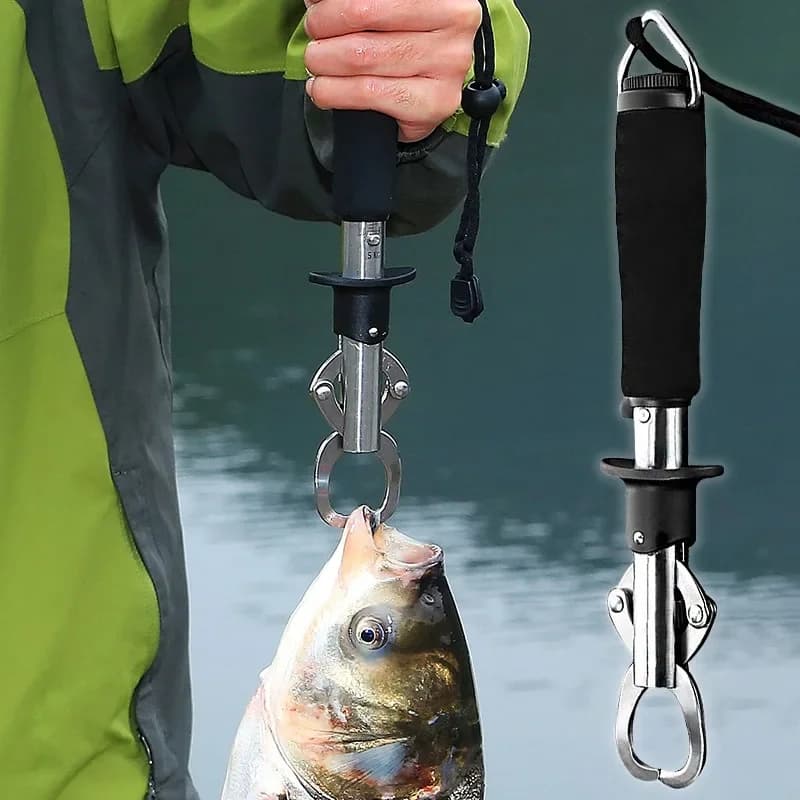 Contrôleur à poisson avec balance et règle - Pêche pince grip clip acier inoxydable
