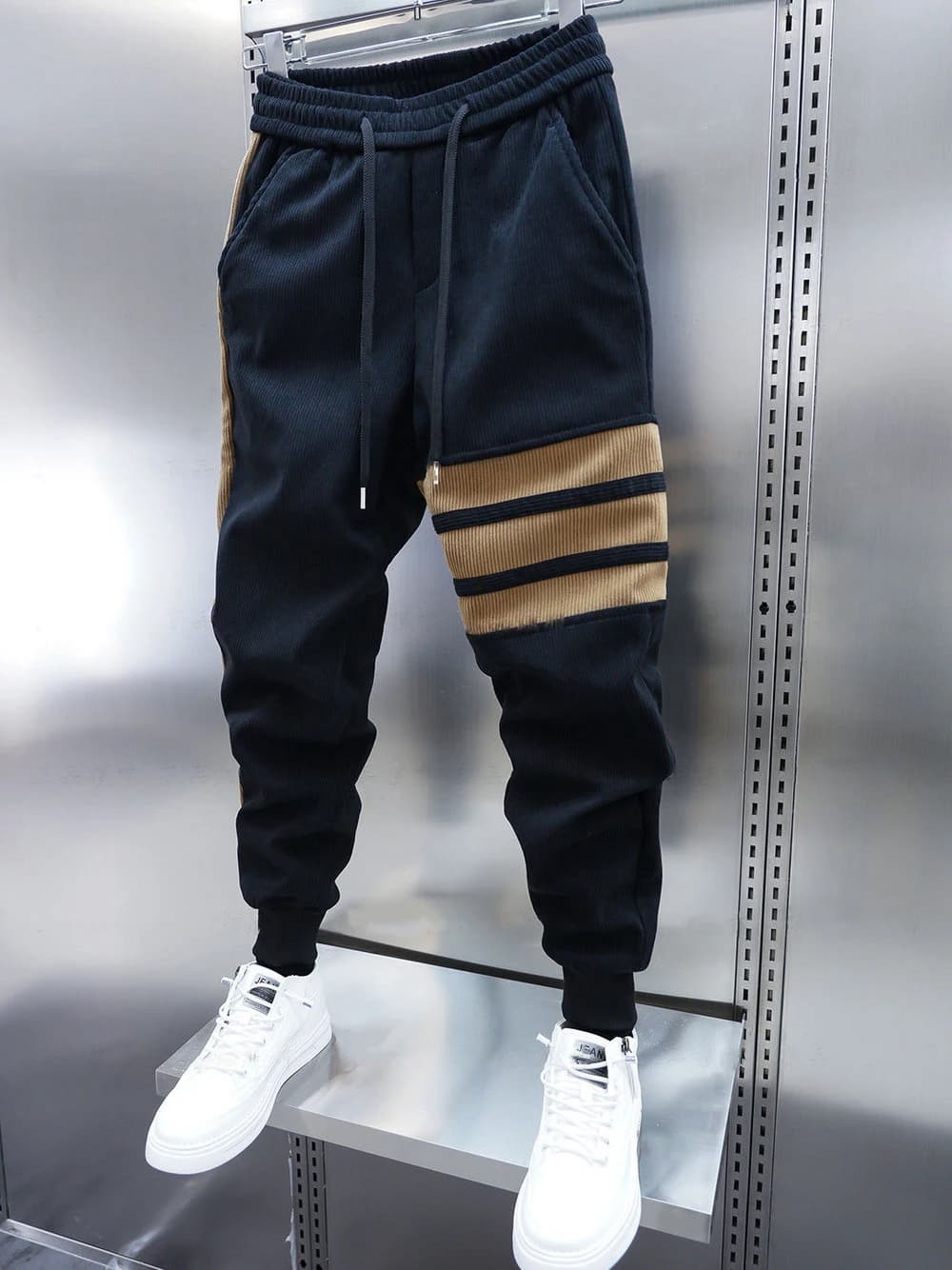 Pantalon harem patchwork élégant pêche loisir streetwear hommes fashion confortable