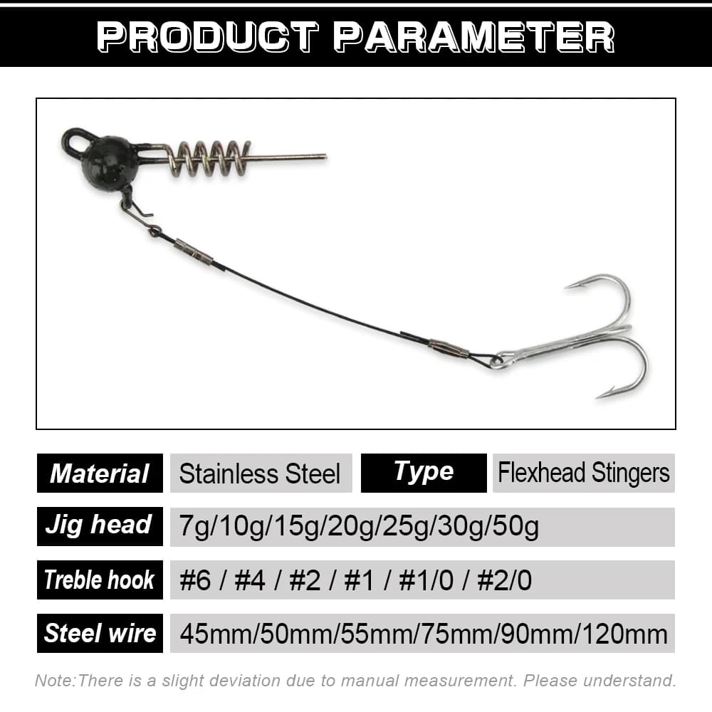 Montage pêche leurre souple avec hameçon triple acier pour brochet sandre perche et black bass