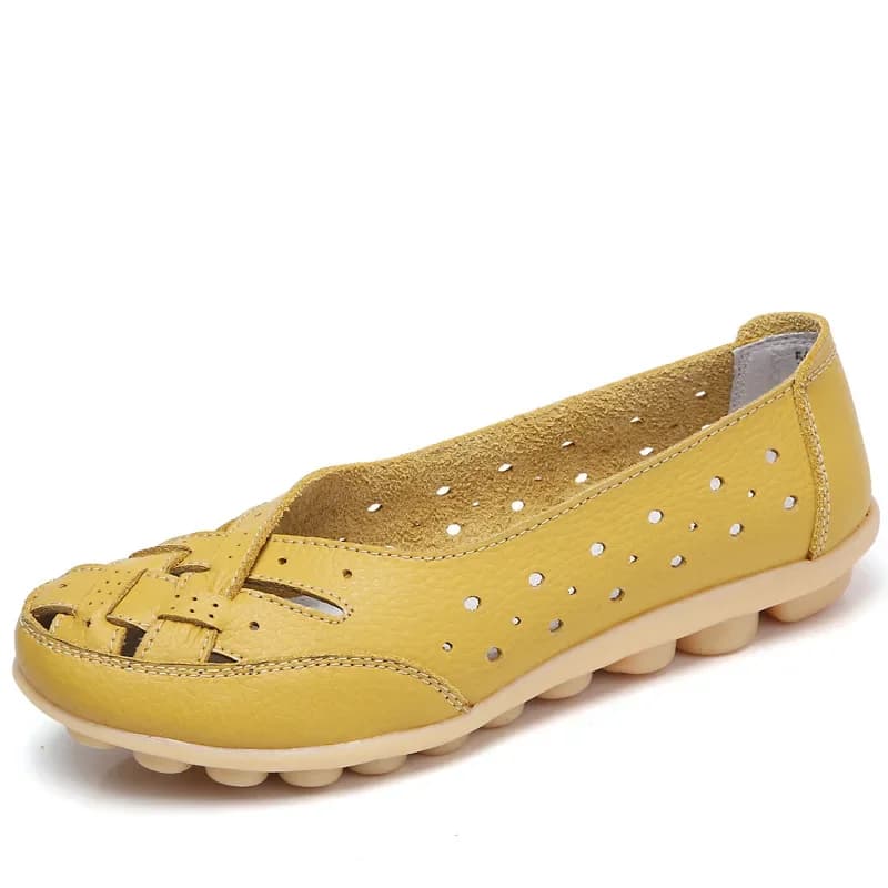 Mocassins femme cuir véritable 35-44 creux plats casual pour pêche confortable élégante