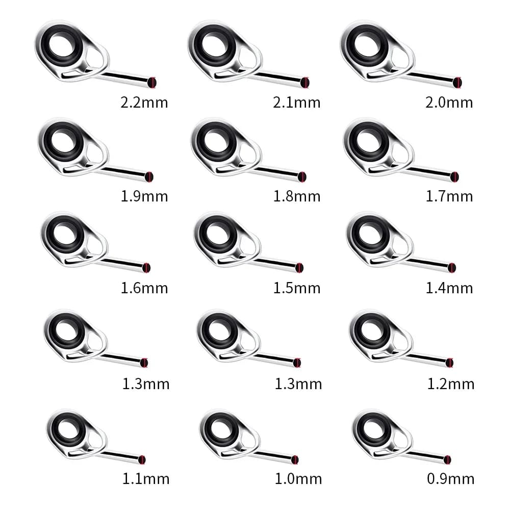 10 anneaux guides télescopiques 0.9-2.2mm pour réparation de cannes à pêche et accessoires de pointe