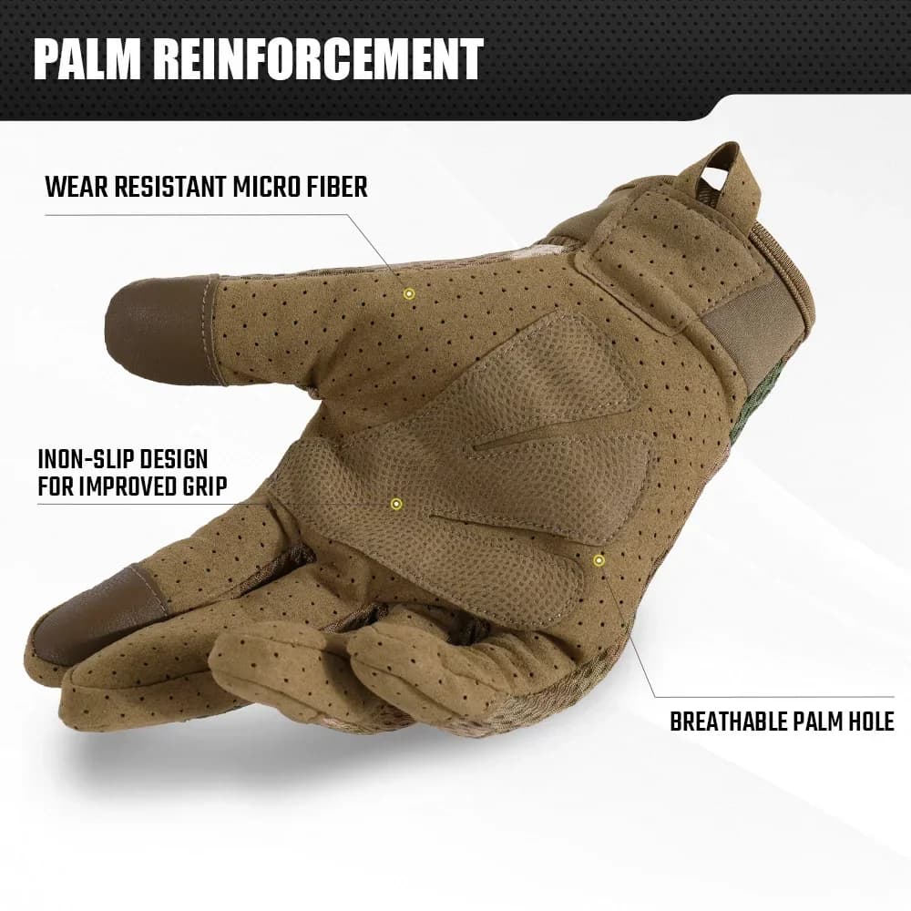 Gants tactiques camouflage écran tactile outdoor pêche chasse vélo airsoft randonnée