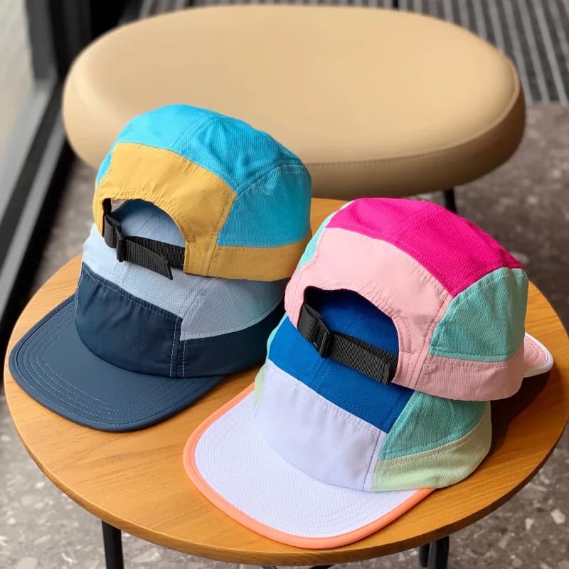 Casquette baseball personnalisable logo pêche - 5 panneaux à bord plat - Séchage rapide unisexe