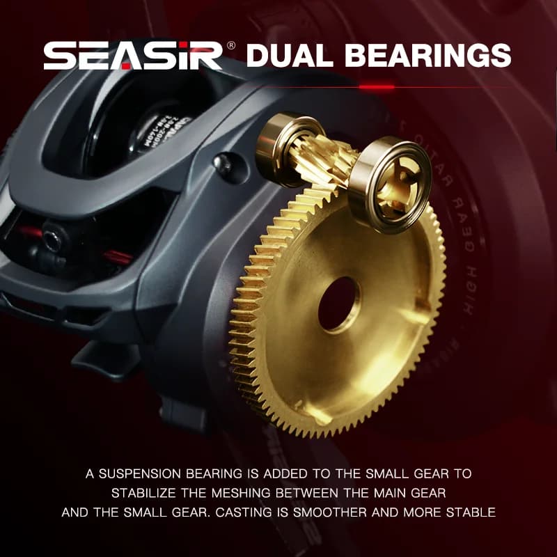 Moulinet baitcaster Seasir Commando Power ratio 7.1:1 avec frein 9kg pour pêche mer et rivière