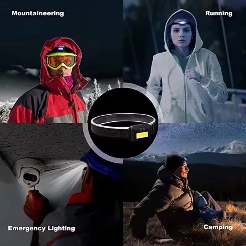 Casquette lampe frontale rechargeable LED ultra puissante pour randonnée et pêche nocturne
