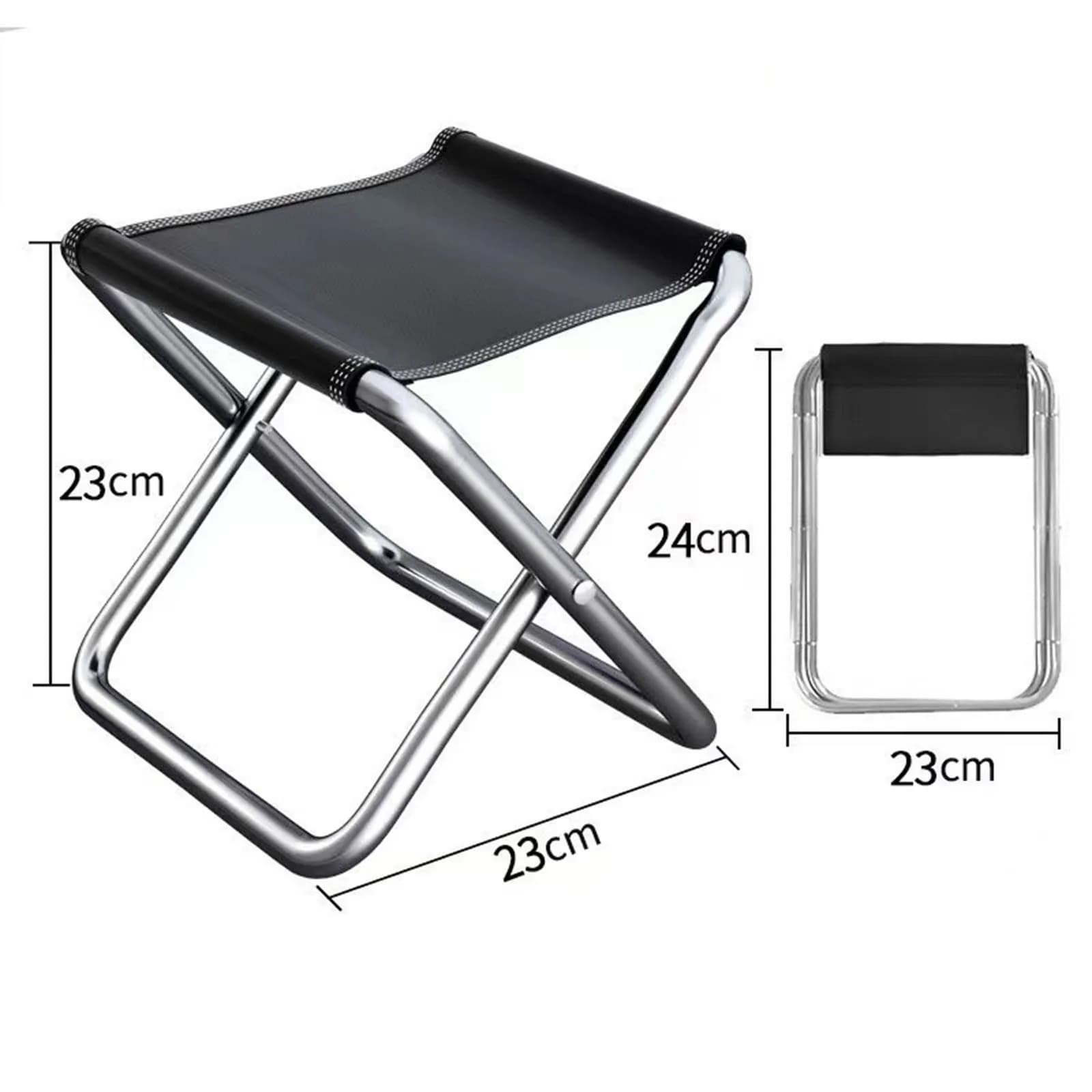 Tabouret pliant aluminium ultra-léger pour pêche - siège portable compact et résistant