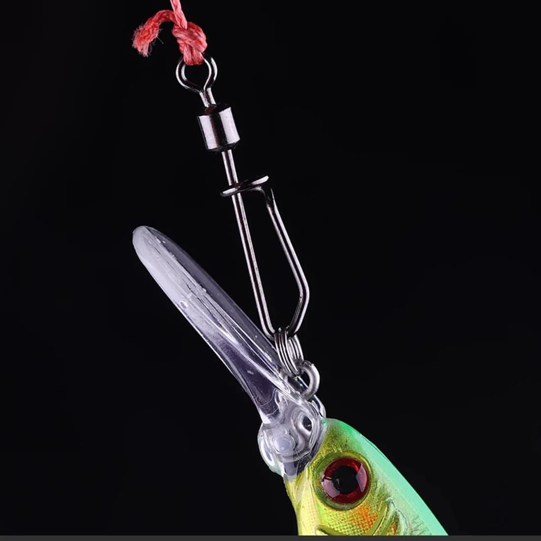 Snap Swivel FishTrip pour leurres et montages hélicoptère, lot de 10 à 100 émerillons à clip
