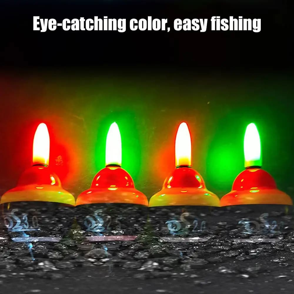 Flotteur de pêche lumineux pour rocher et mer, avec bâton inséré, accessoire de pêche côtier robuste