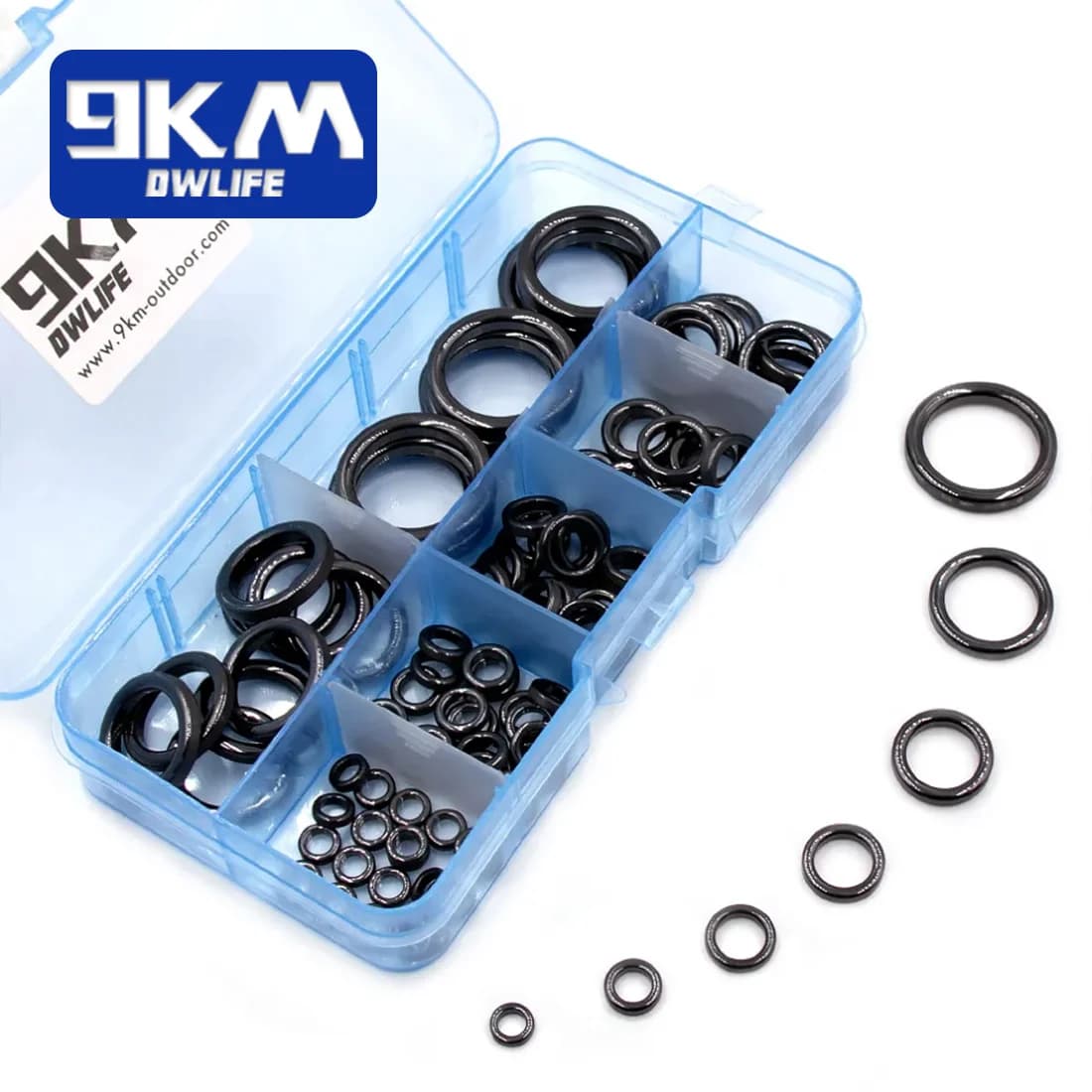 Kit anneaux de guidage céramique 10-100 pièces pour réparation cannes - Anneaux Alconite noirs 6-47.3mm