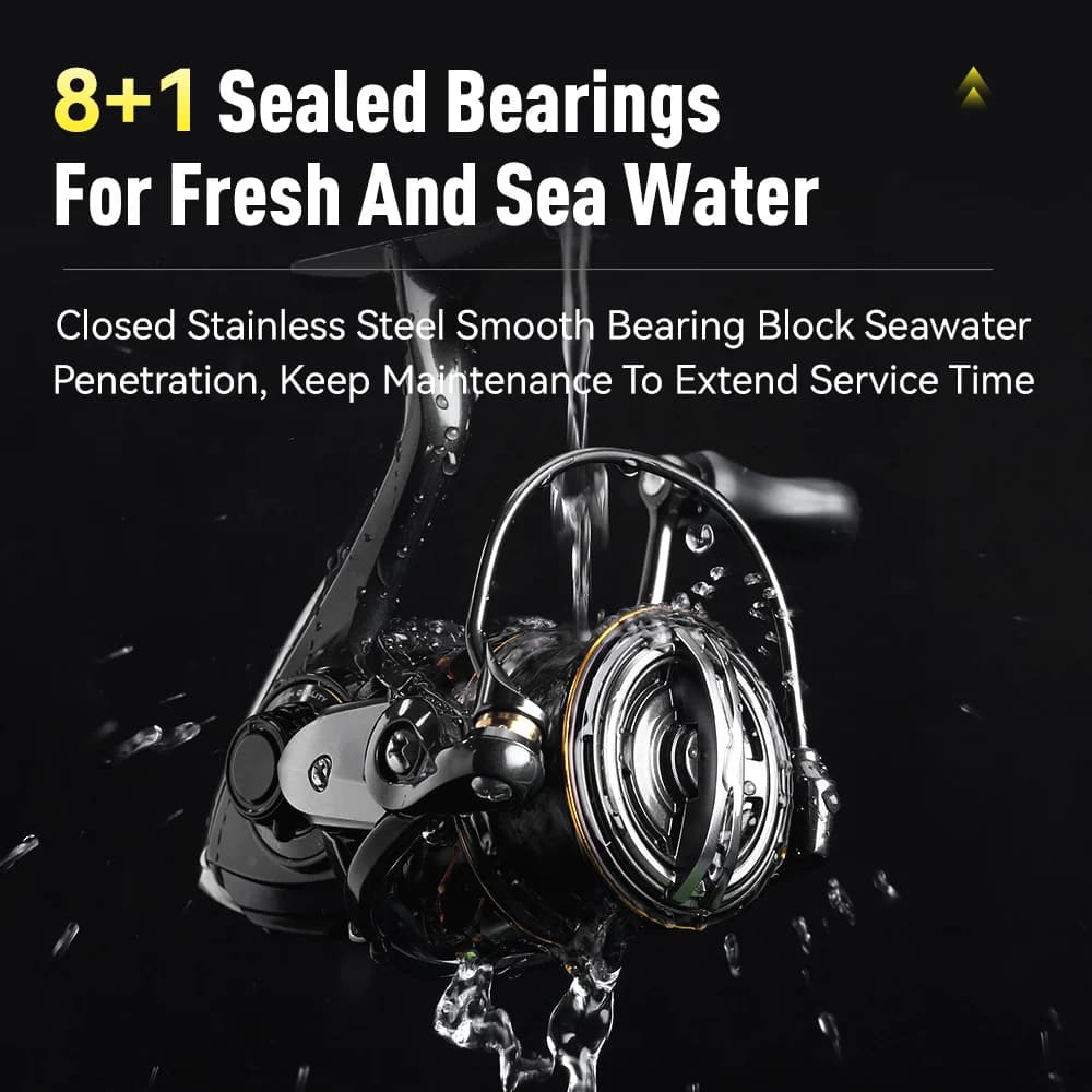 Moulinet de pêche spinning ultra-léger KINGDOM Micro Fly Pro 160g - 8+1 roulements étanches, drague 8kg