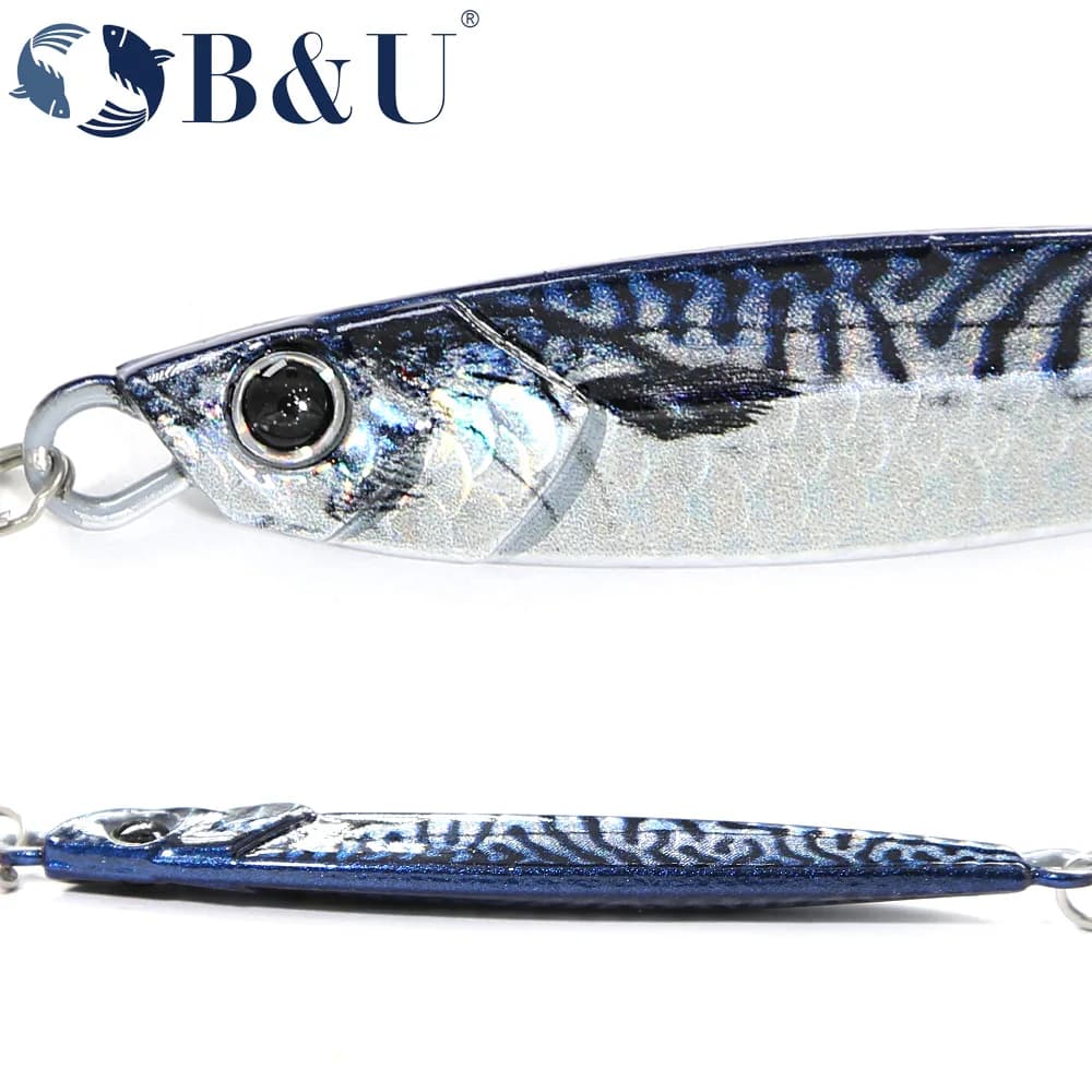 Leurre métal jig B&U 40g 60g 80g pour pêche en mer, leurre à dandiner longue portée