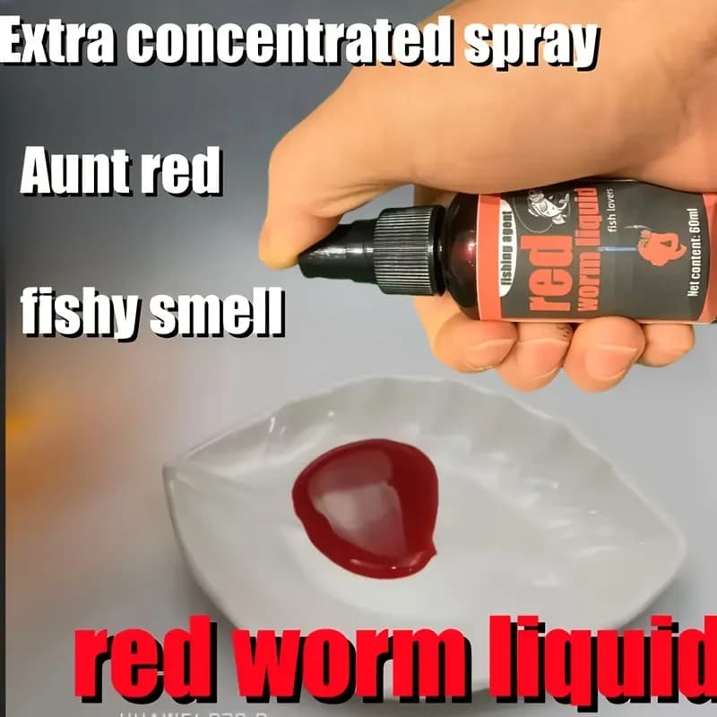 Spray appât puissant Red Worm - Attractant liquide longue durée - Pêche eau douce et mer