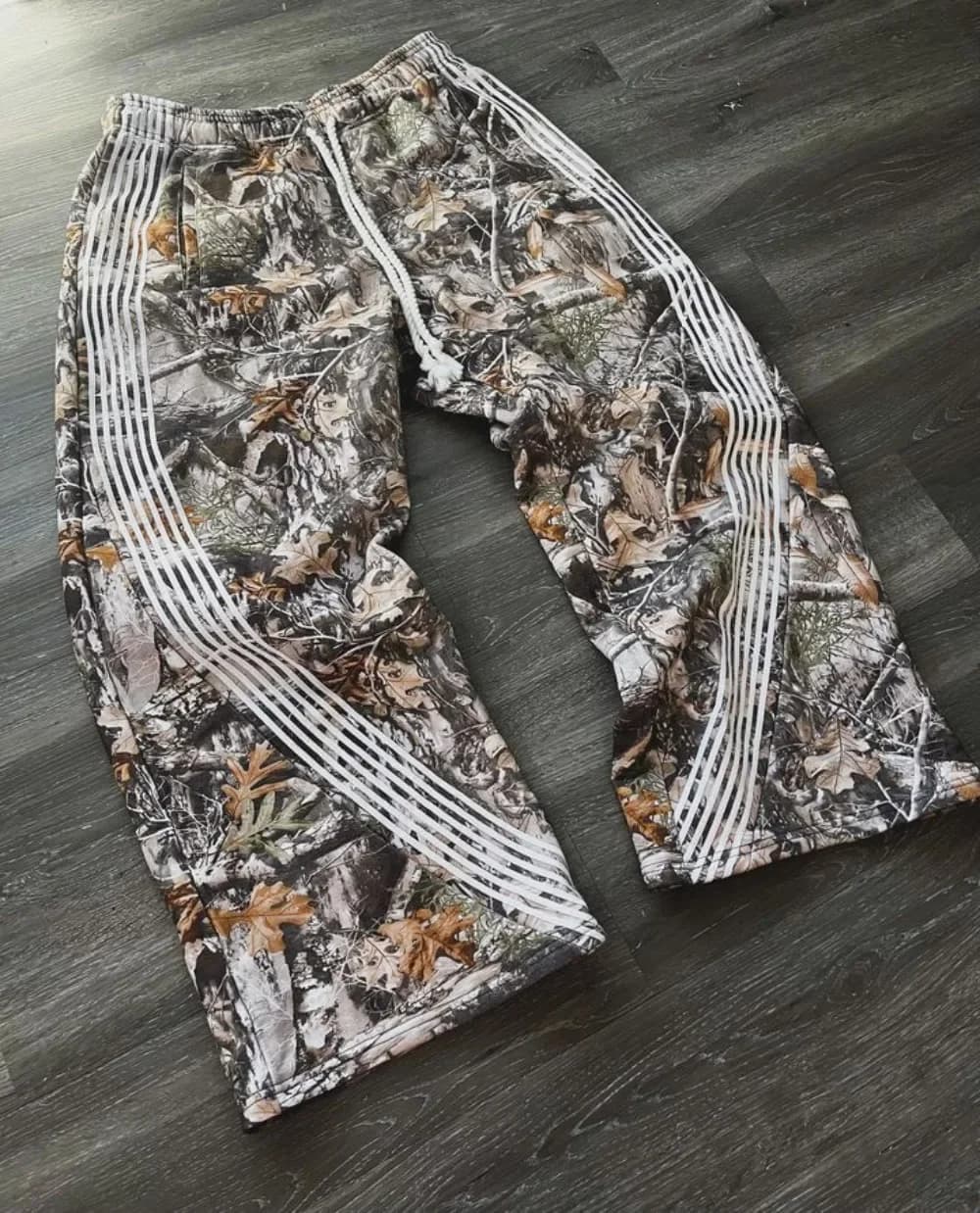 Pantalon camouflage rétro Y2k loose pêche jogging cordon ajustable unisexe qualité premium