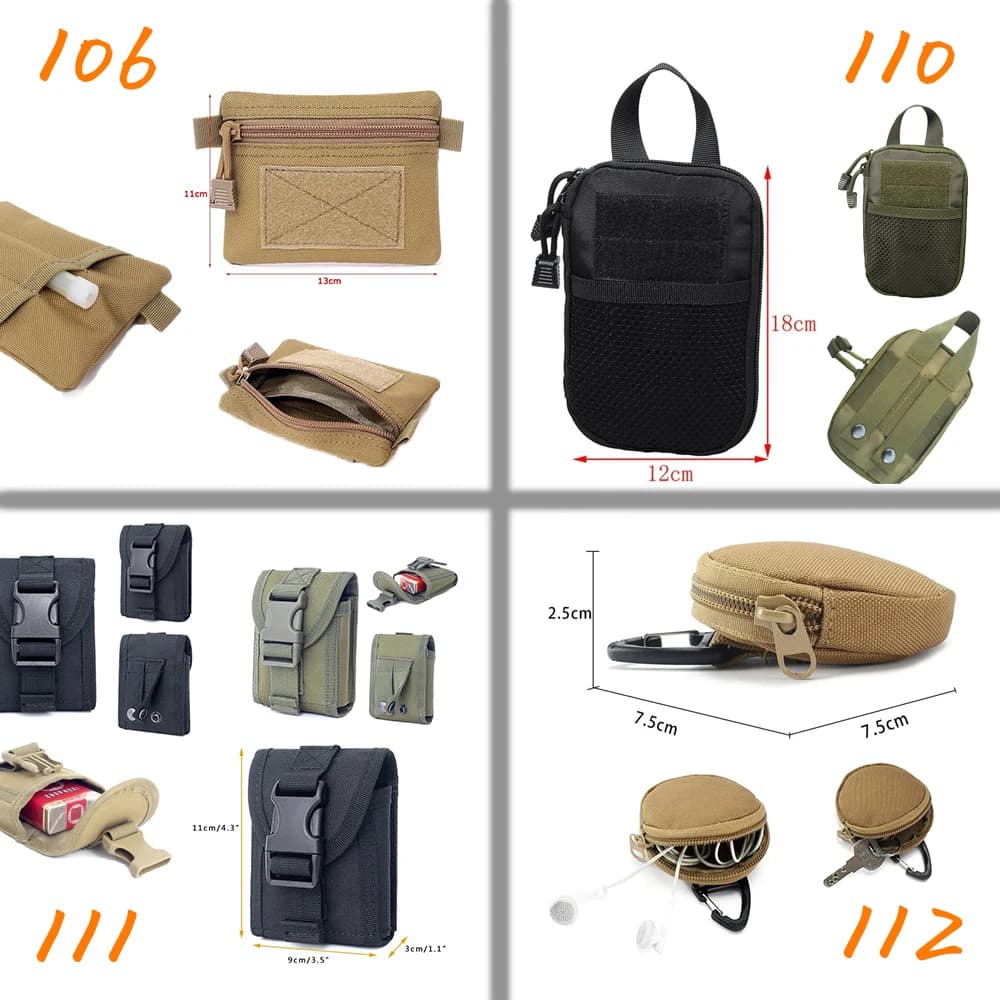 Sac banane tactique Molle pour homme - Poches EDC pêche camping chasse - Accessoire ceinture