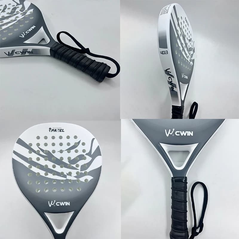Raquette de padel Cwin 2026 carbone légère EVA douce absorption chocs grip confort avec sac