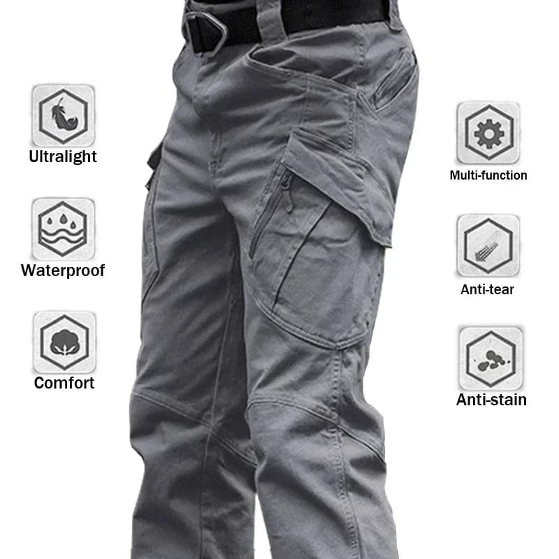 Pantalon cargo tactique 5XL grande taille - Randonnée pêche élastique poches imperméable résistant