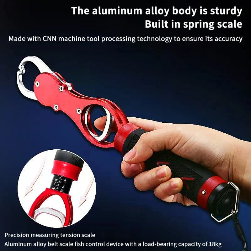 Gripper pêche aluminium portable à lèvres avec balance - Pince légère accessoire pêche essentiel