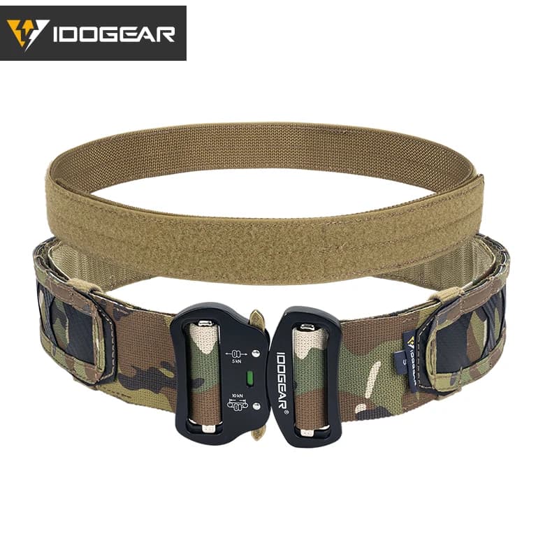 Ceinture tactique MOLLE quick release fibre carbone IDOGEAR - Accessoire pêche sport réglable 3429