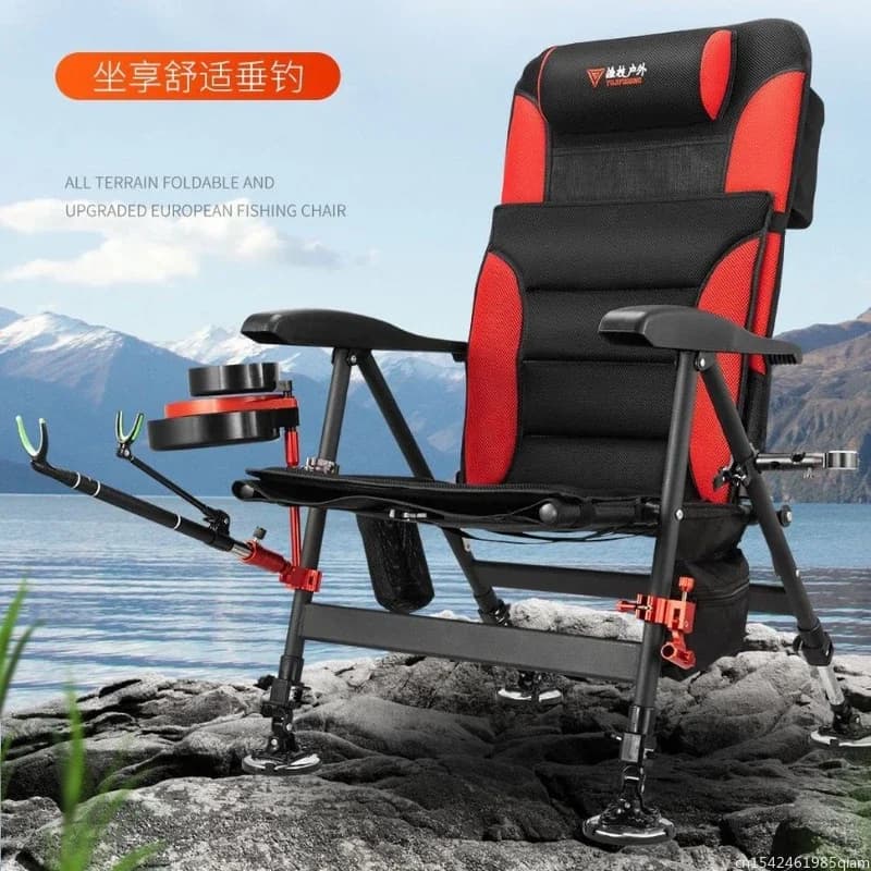 Tabouret de pêche pliant multifonction portable pour pêche sauvage et extérieure