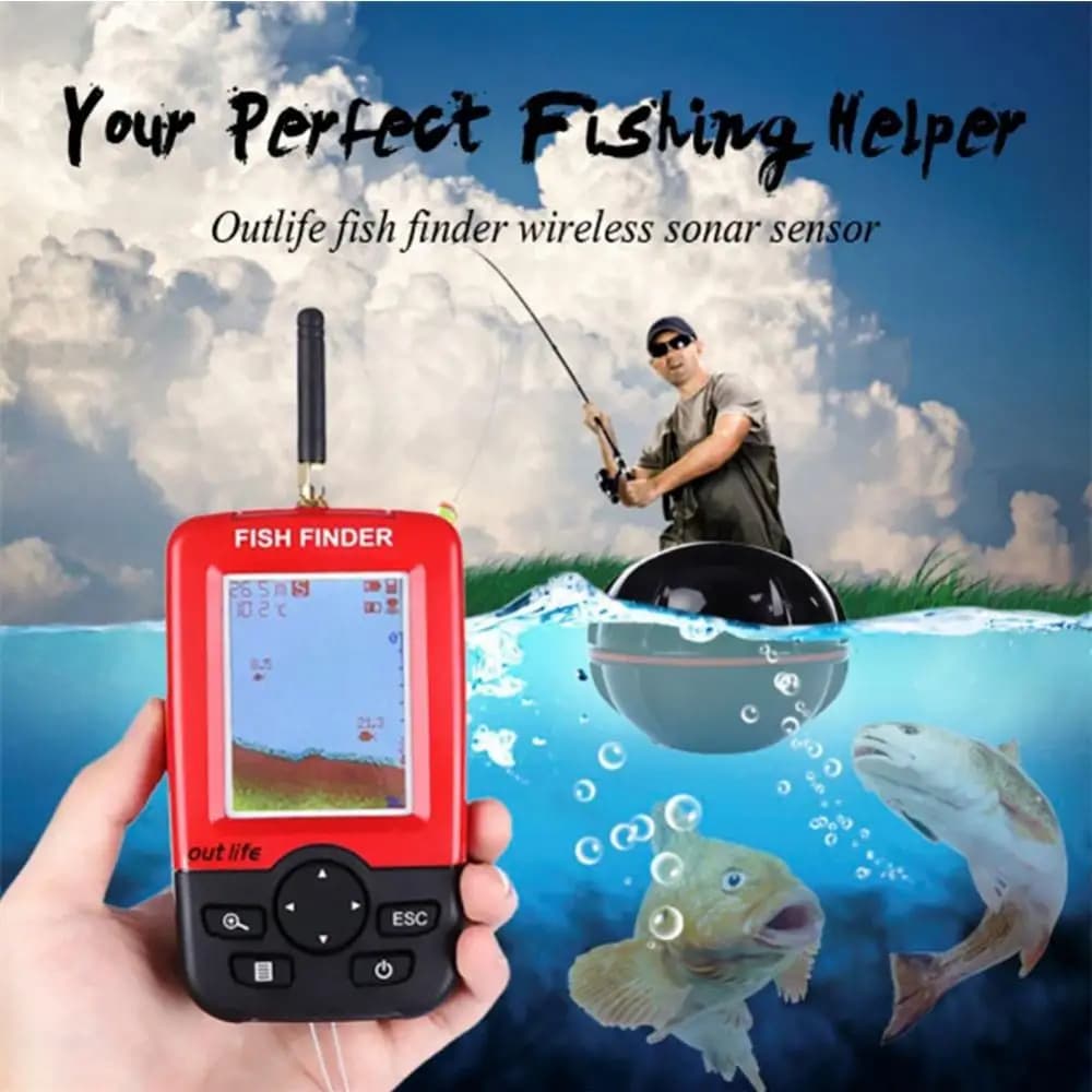 Finder pêche portable sans fil : sonar intelligent détecteur profondeur alarme pour lac et mer