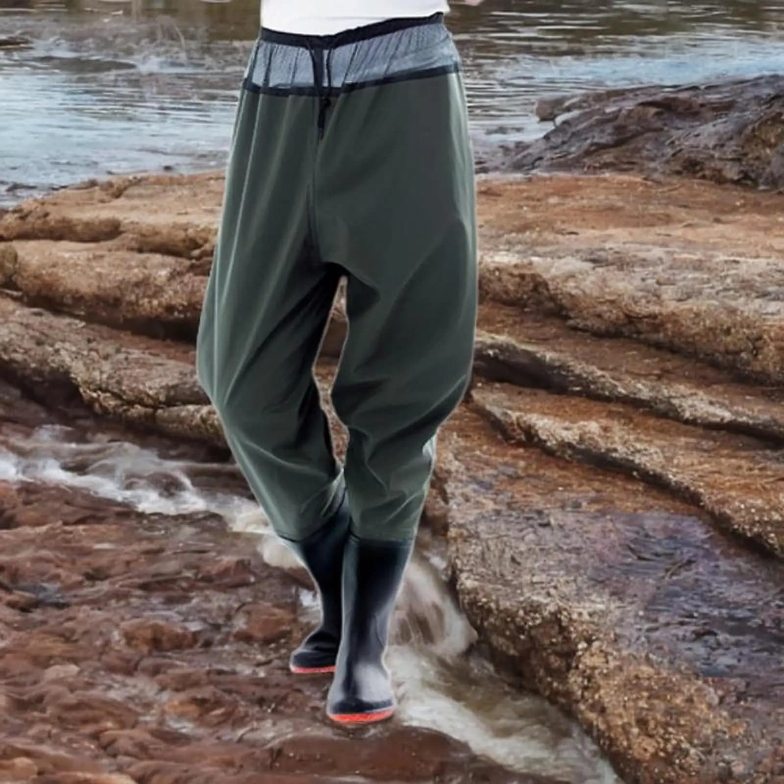 Pantalon waders pêche unisexe - Combinaison aquatique pour activités nautiques et travaux agricoles