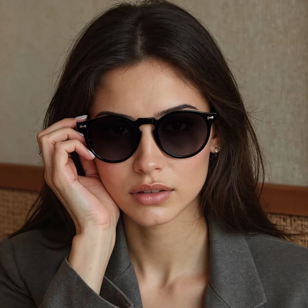 Lunettes de soleil rondes rétro polarisées pour homme et femme - Style vintage littéraire pour conduite