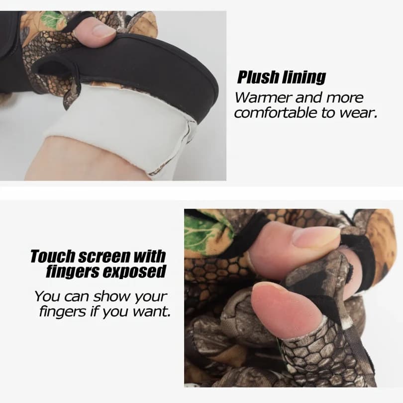 Gants de pêche tactiles écran tactile anti-dérapants protection complète pour automne hiver