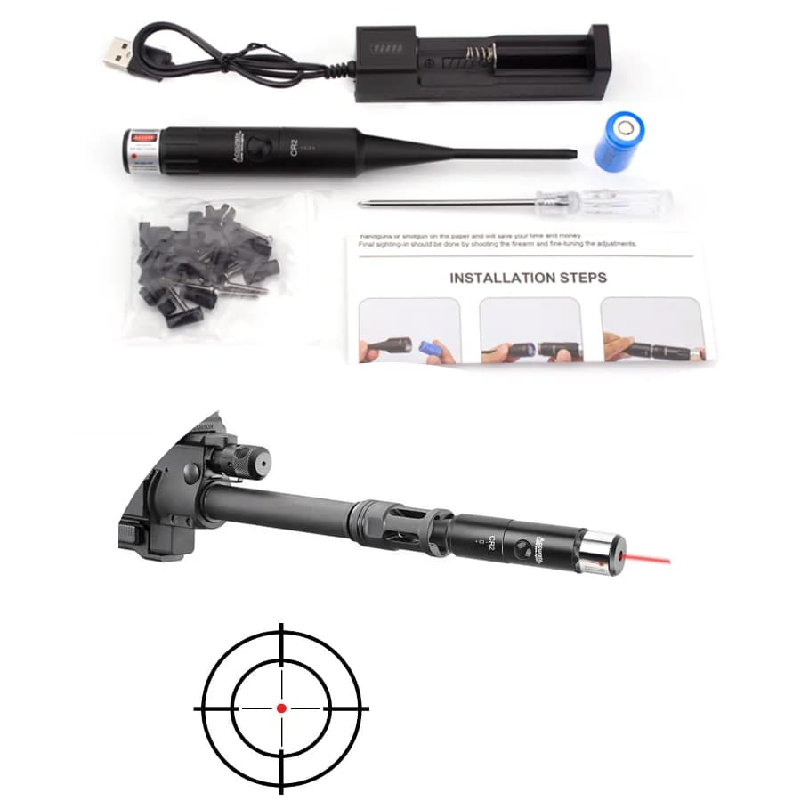 Viseur laser de calibre .22 à .78 pour alignement fusil - Accessoire précision pêche et chasse