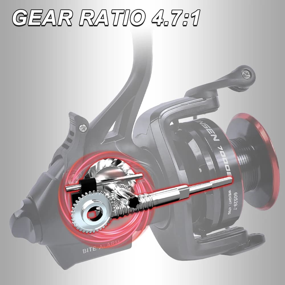 Moulinet spinning MIFINE BUNSEN avec alarme morsure, double drag 10KG - Pêche carpe 6000-7000