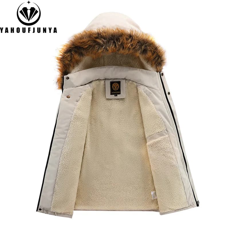 Veste randonnée hiver homme polaire chaude capuche amovible extérieur coupe-vent décontractée mode