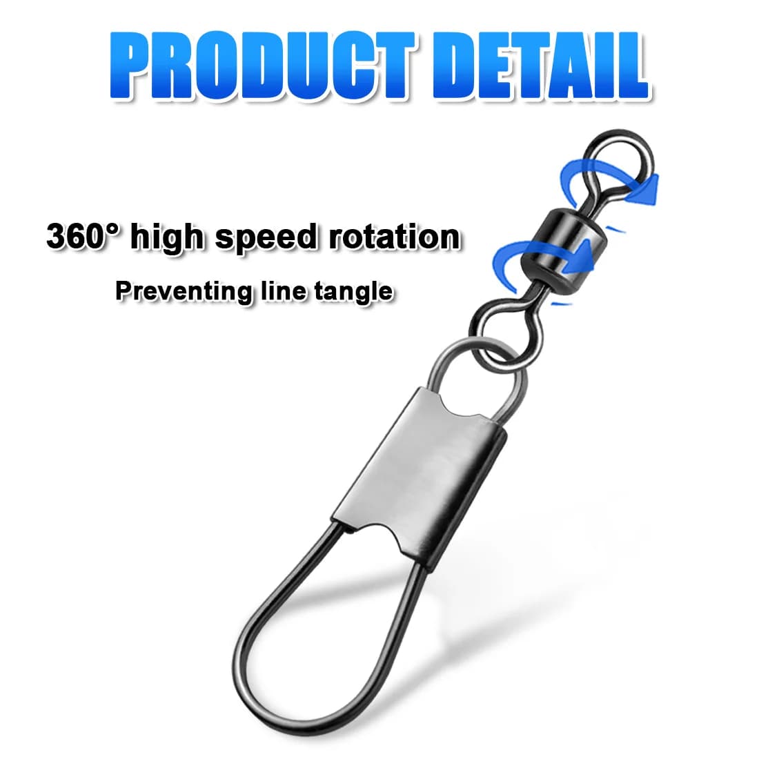 Swivel snap barrel avec interlock snap acier inoxydable quick change fishing clip rolling swivel