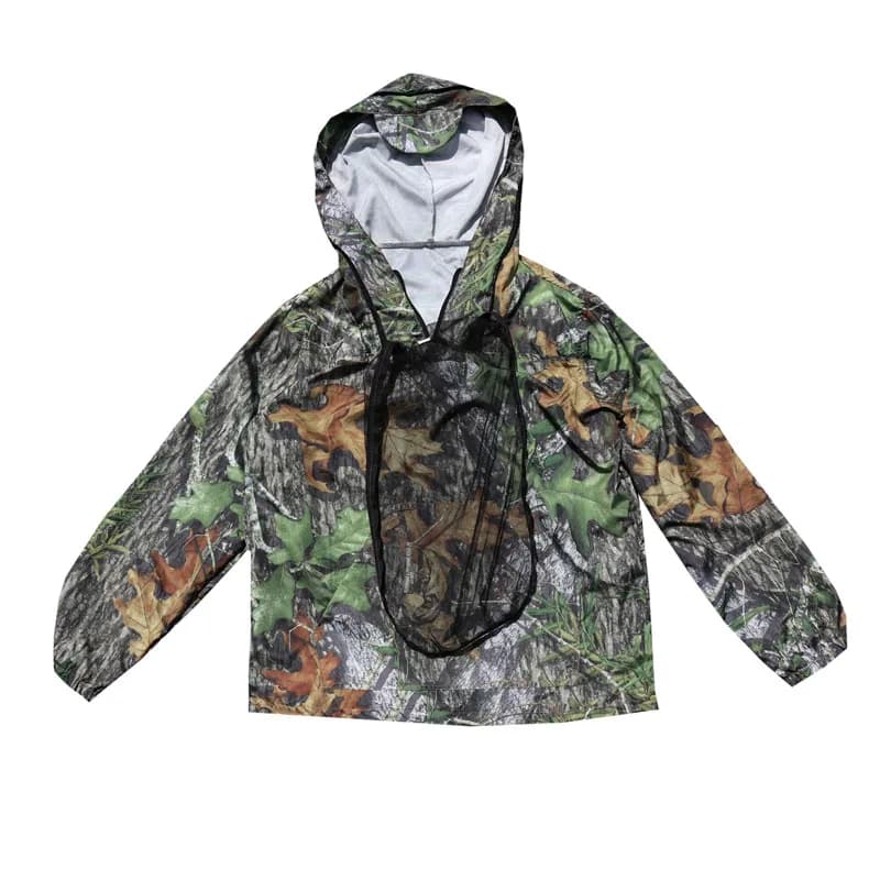 Combinaison pêche été anti-moustiques légère - Veste à capuche et pantalon camouflage bionique respirant