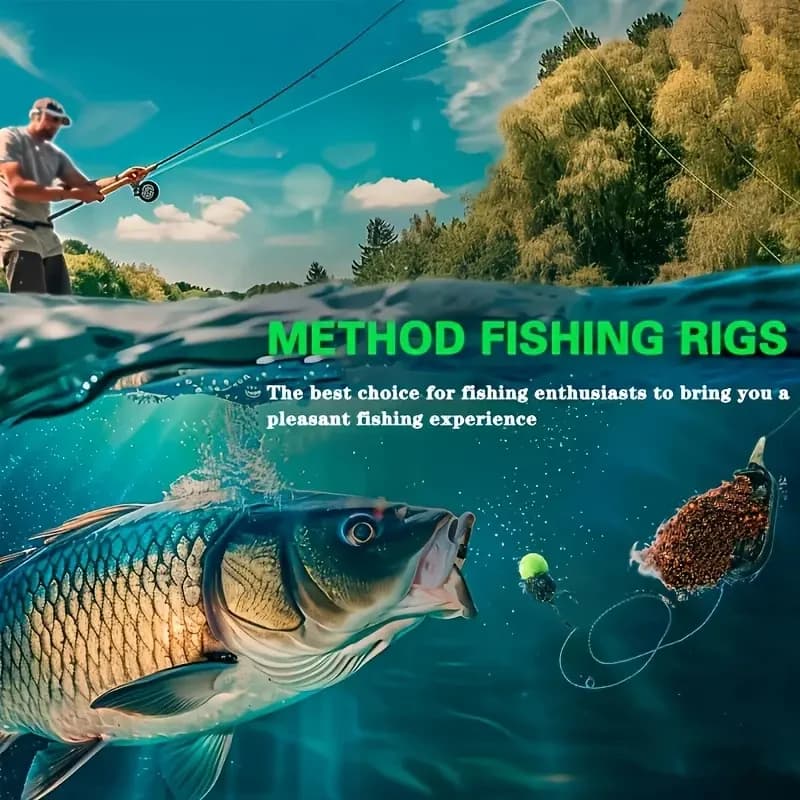 Method Feeder Fishing Rods Premium - Canne Pêche au Feeder avec Ligne Tressée et Hameçons Taille 6-14