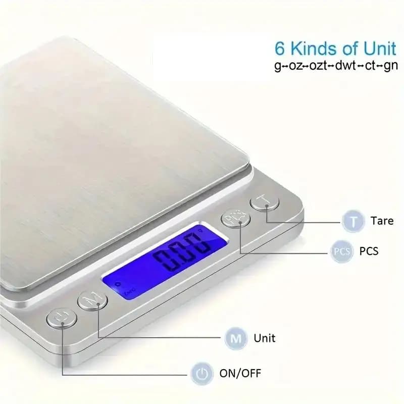 Balance de poche numérique précision cuisine bijouterie pêche 0.1g acier inoxydable mini pèse-aliment