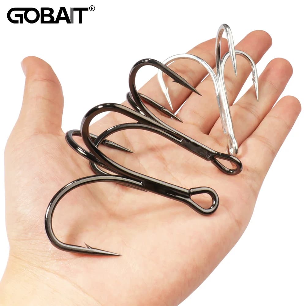 Hameçons triple super résistants 4X en acier carbone pour gros poissons, modèles 1 à 10/0, hameçon