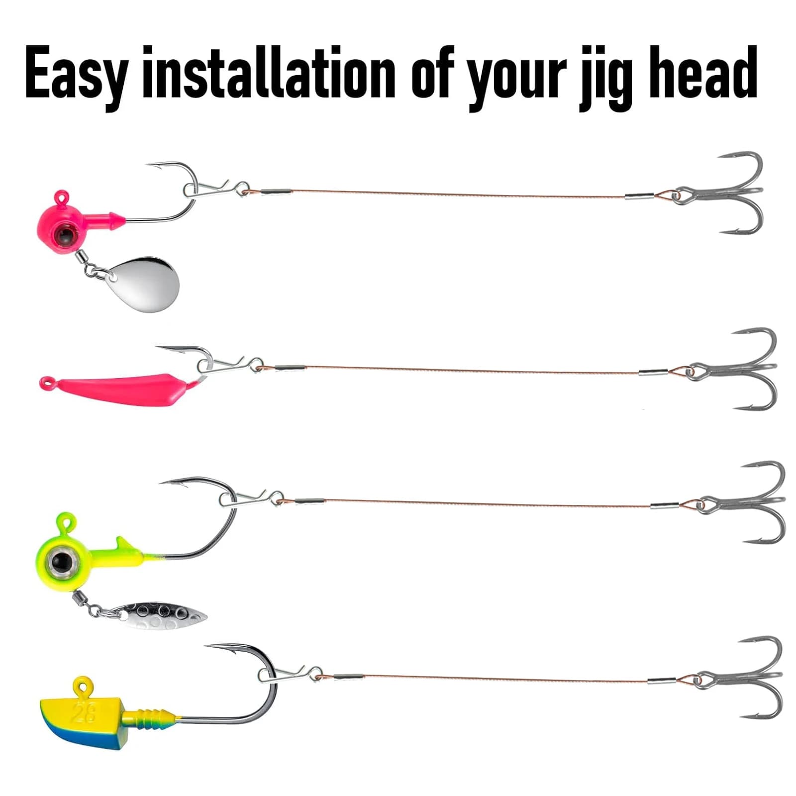 10 triples hameçons avec attache rapide - rigs stinger pour brochet et doré pêche leurres