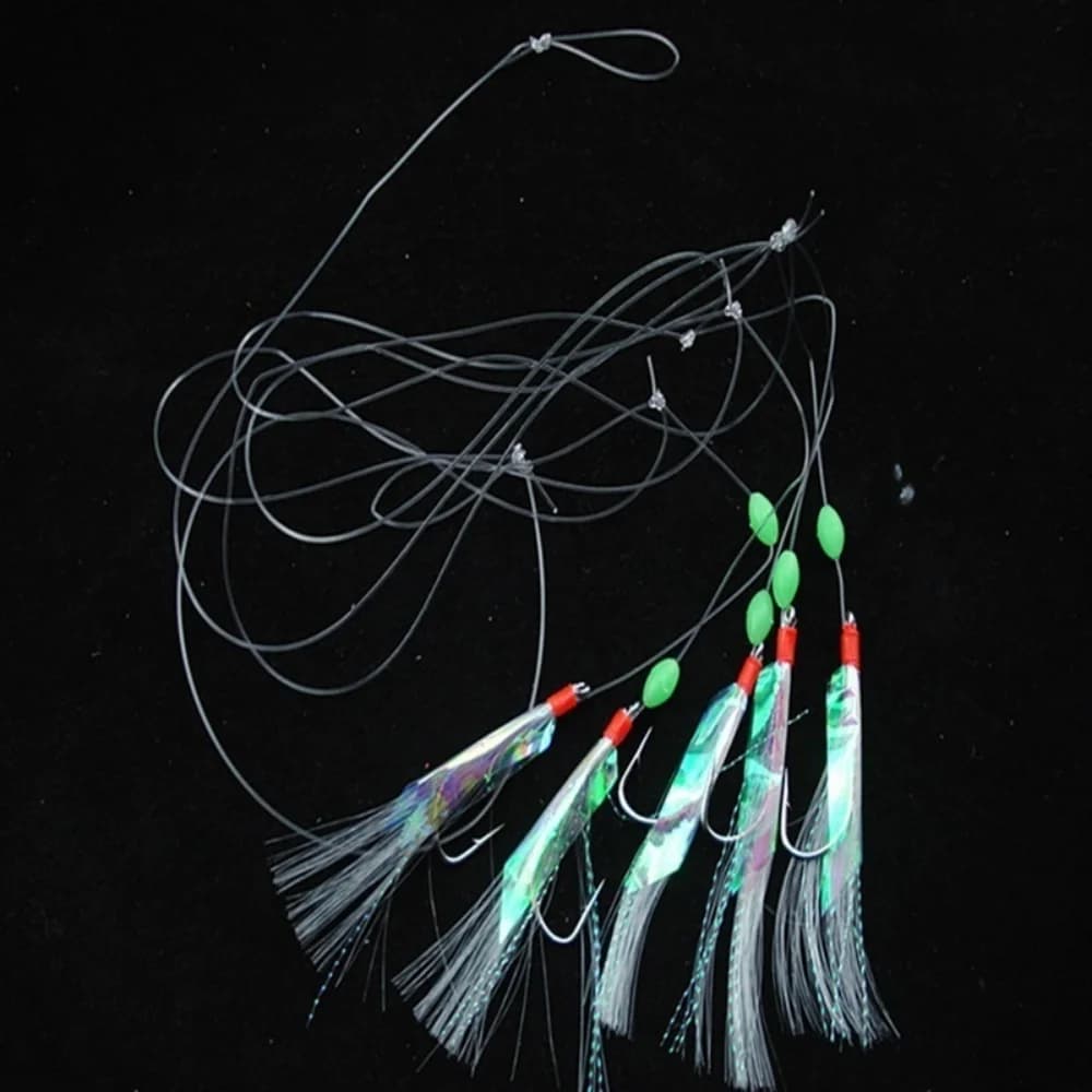 Set 5 leurres souples multicolores à peau argentée - Appâts imitation poisson et crevette avec hameçon crystal