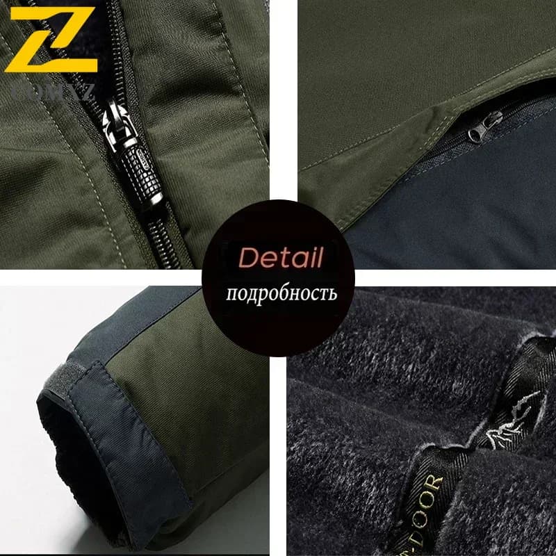 Veste hiver homme épaisse polaire imperméable plus size - Parka armée green coupe-vent 9XL déchargeable