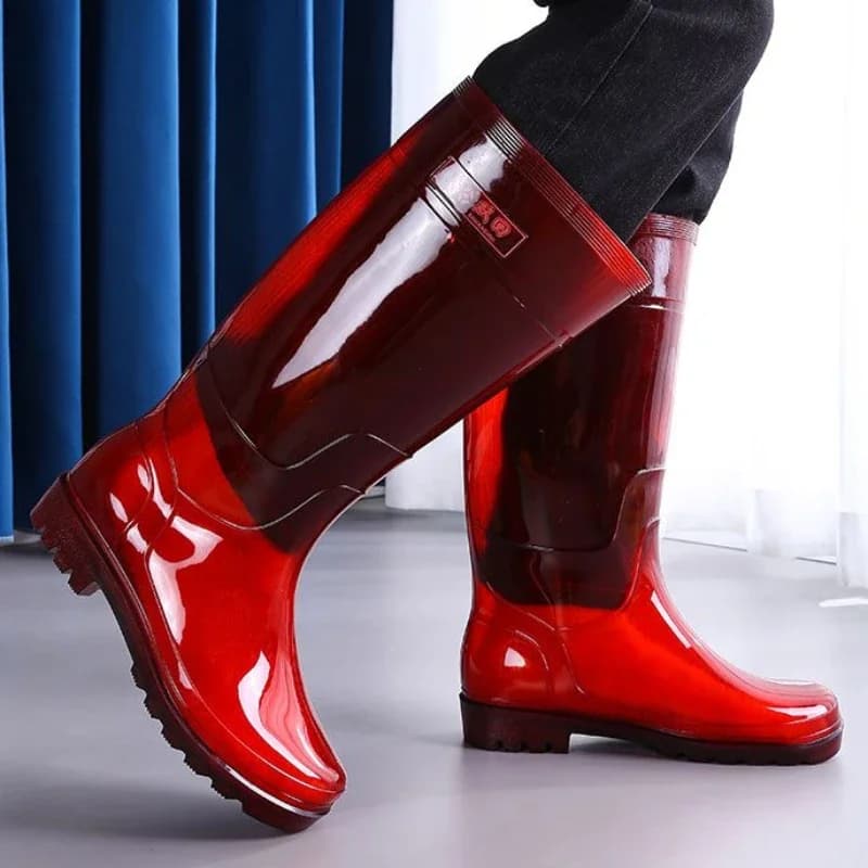 Chaussures homme PVC imperméables anti-dérapant bottes pluie mocassins jardin résistant pêche 2025