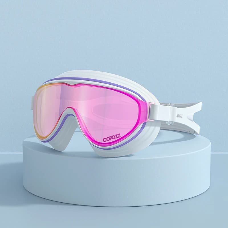 Lunettes de natation adultes grand cadre COPOZZ professionnelles - Anti-buée, plaquées durables confortables