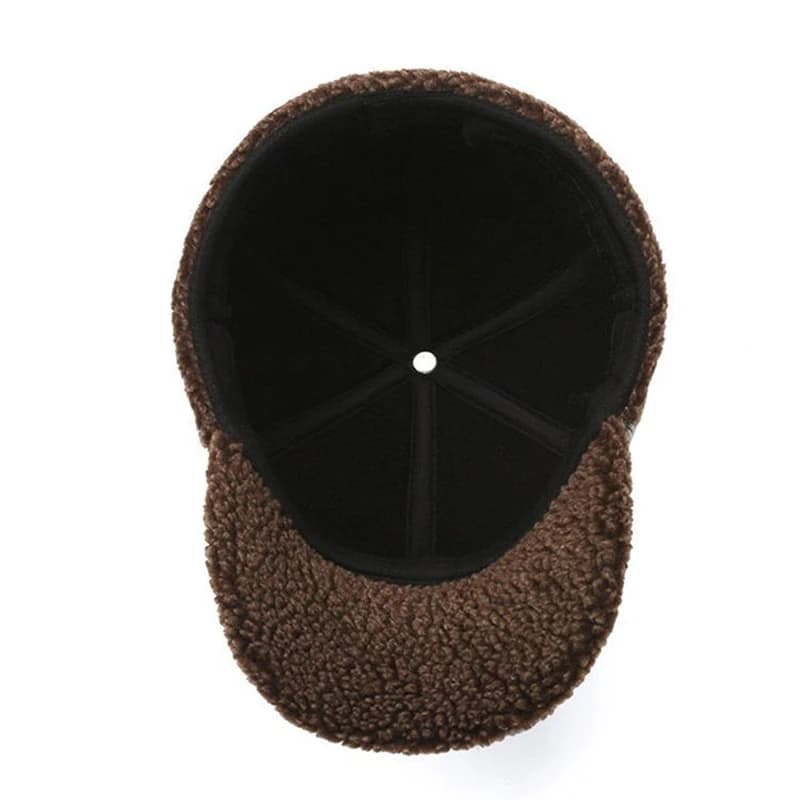 Casquette hiver pêche cuir doublure polaire - Protection oreilles vent - Ski pêche froide